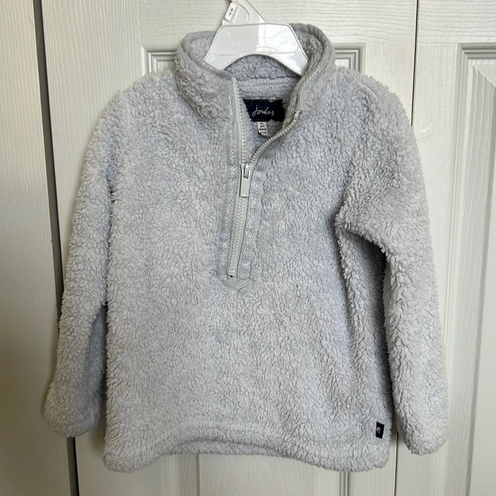 Joules light blue fuzzy 1/2 zip